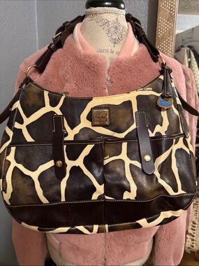 Dooney & Bourke | Brown and Cream Giraffe-Print Shoulder Bag